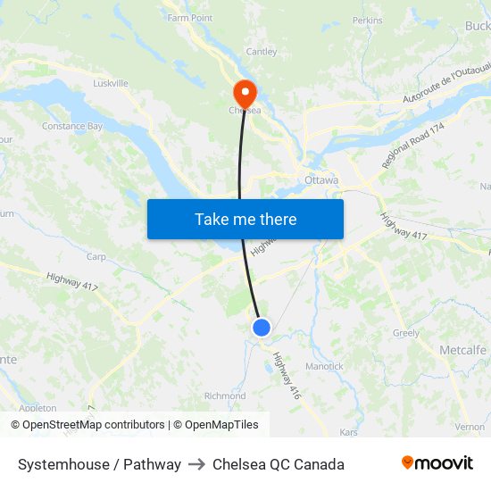 Systemhouse / Pathway to Chelsea QC Canada map