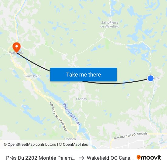 Près Du 2202 Montée Paiement to Wakefield QC Canada map