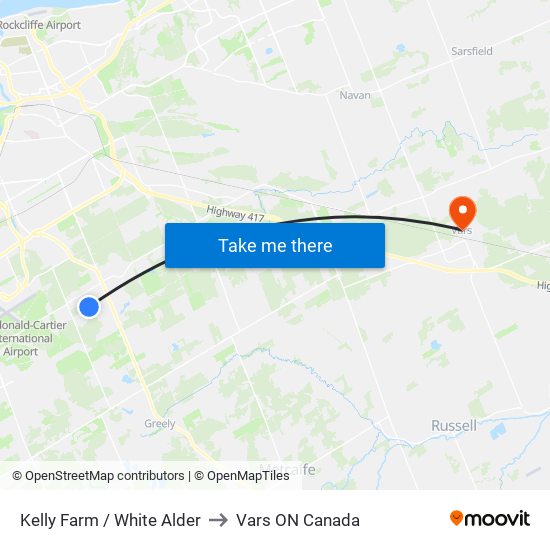 Kelly Farm / White Alder to Vars ON Canada map