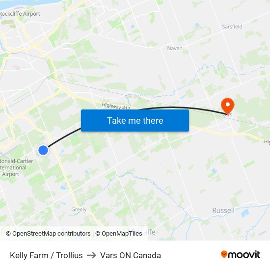 Kelly Farm / Trollius to Vars ON Canada map