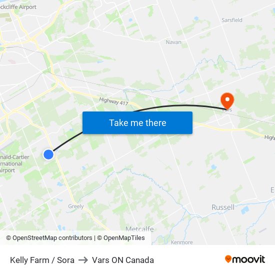 Kelly Farm / Sora to Vars ON Canada map