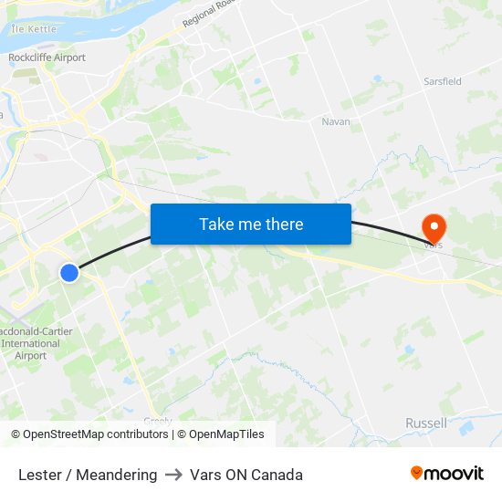 Lester / Meandering to Vars ON Canada map