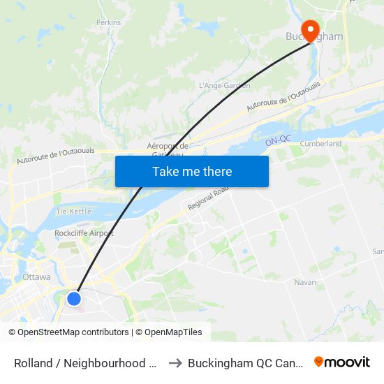 Rolland / Neighbourhood Way to Buckingham QC Canada map