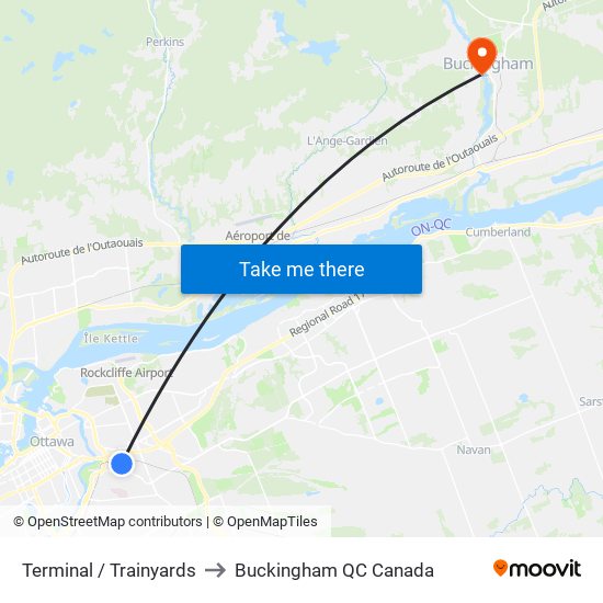 Terminal / Trainyards to Buckingham QC Canada map