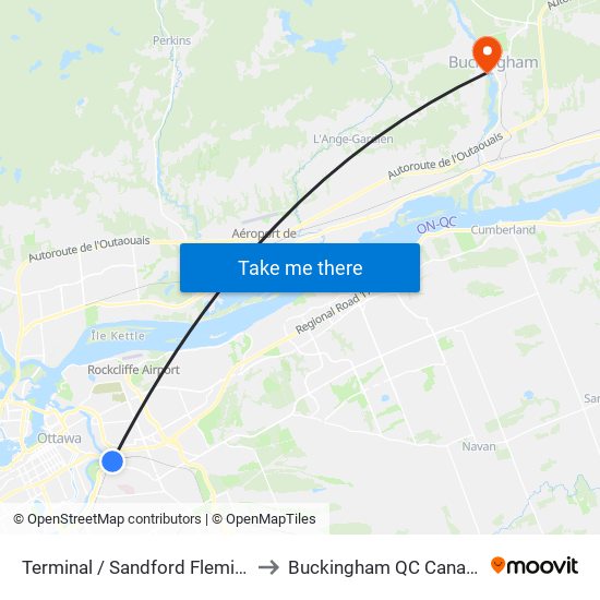 Terminal / Sandford Fleming to Buckingham QC Canada map