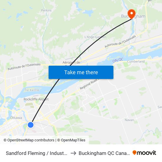 Sandford Fleming / Industrial to Buckingham QC Canada map