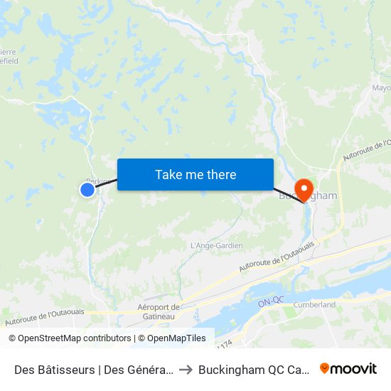 Des Bâtisseurs | Des Générations to Buckingham QC Canada map