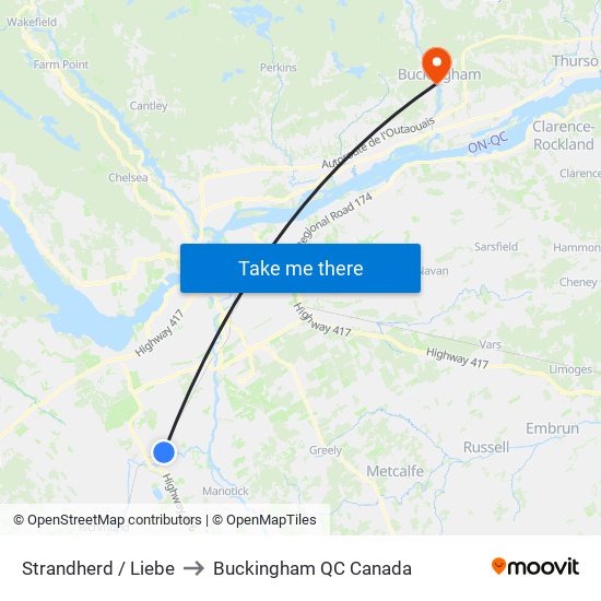 Strandherd / Liebe to Buckingham QC Canada map