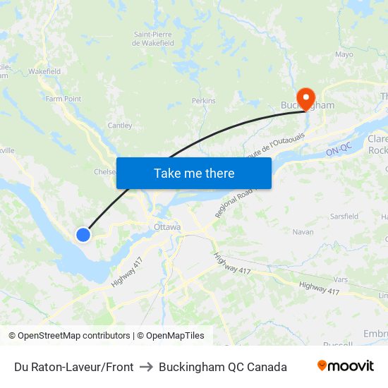 Du Raton-Laveur/Front to Buckingham QC Canada map