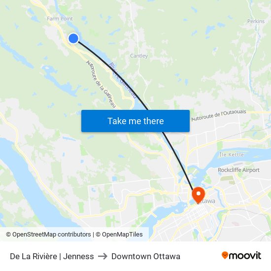 De La Rivière | Jenness to Downtown Ottawa map