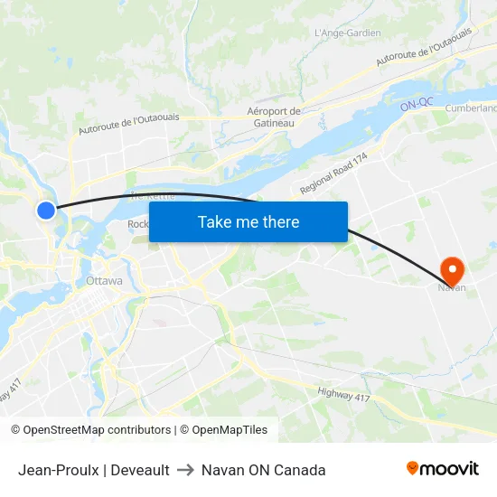 Jean-Proulx | Deveault to Navan ON Canada map
