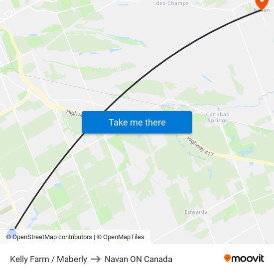 Kelly Farm / Maberly to Navan ON Canada map