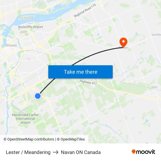 Lester / Meandering to Navan ON Canada map