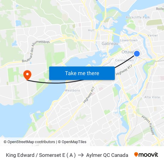 King Edward / Somerset E ( A ) to Aylmer QC Canada map