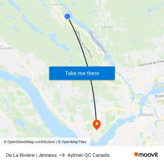 De La Rivière | Jenness to Aylmer QC Canada map