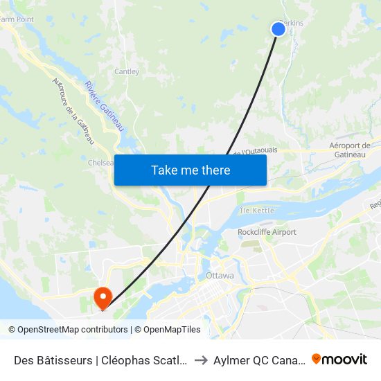 Des Bâtisseurs | Cléophas Scatland to Aylmer QC Canada map