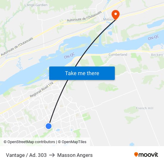 Vantage / Ad. 303 to Masson Angers map