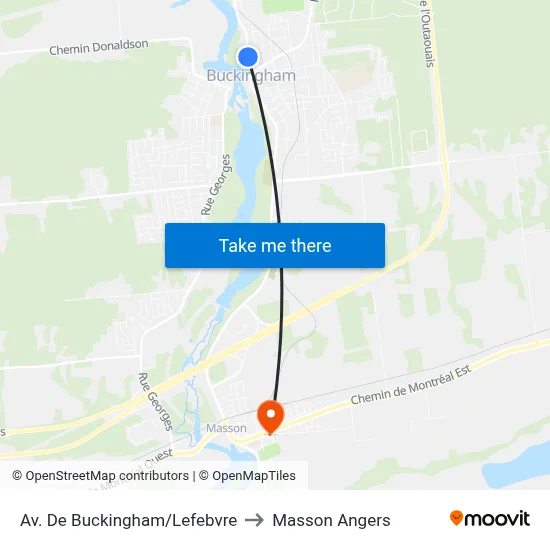 Av. De Buckingham/Lefebvre to Masson Angers map