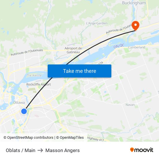 Oblats / Main to Masson Angers map