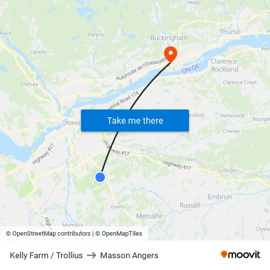 Kelly Farm / Trollius to Masson Angers map