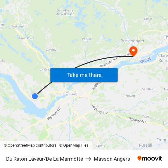 Du Raton-Laveur/De La Marmotte to Masson Angers map