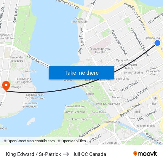 King Edward / St-Patrick to Hull QC Canada map