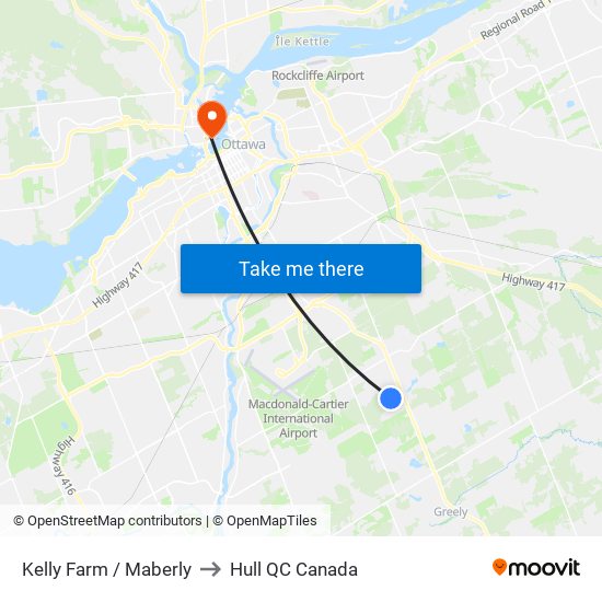 Kelly Farm / Maberly to Hull QC Canada map