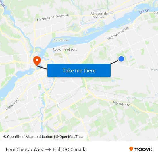 Fern Casey / Axis to Hull QC Canada map