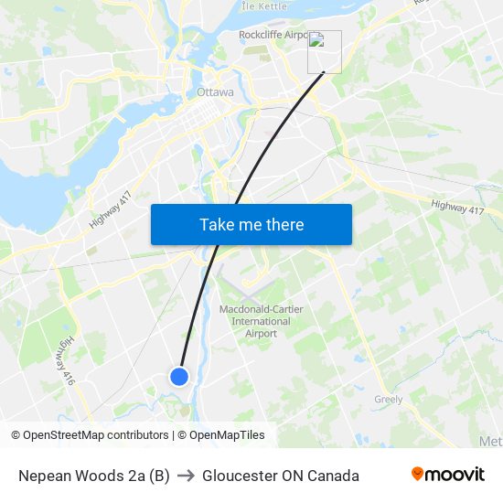 Nepean Woods 2a (B) to Gloucester ON Canada map