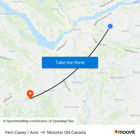 Fern Casey / Axis to Munster ON Canada map