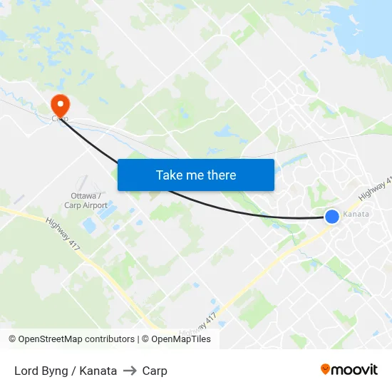 Lord Byng / Kanata to Carp map