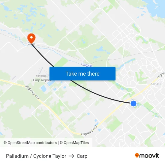Palladium / Cyclone Taylor to Carp map