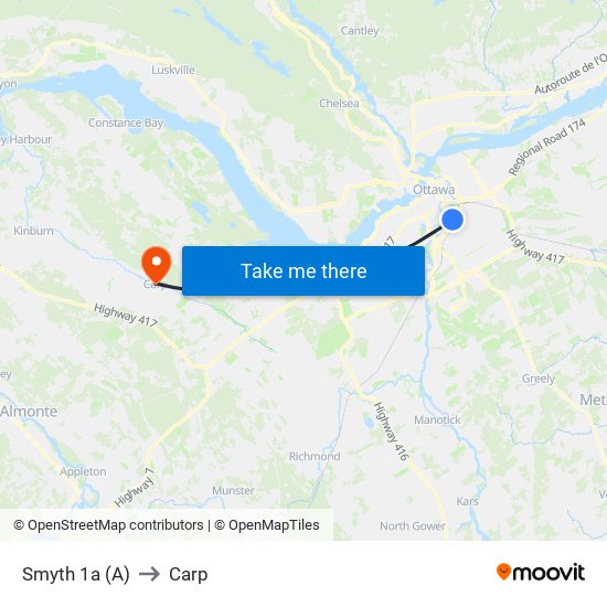 Smyth 1a (A) to Carp map