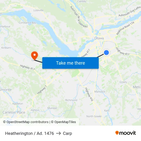 Heatherington / Ad. 1476 to Carp map