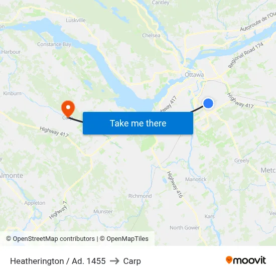 Heatherington / Ad. 1455 to Carp map