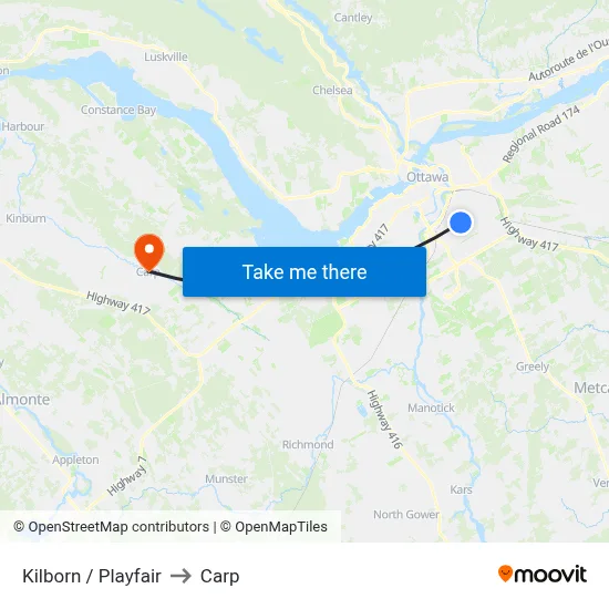 Kilborn / Playfair to Carp map