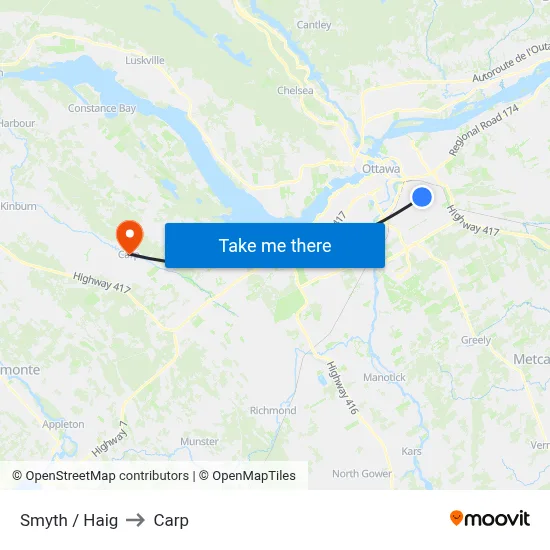 Smyth / Haig to Carp map