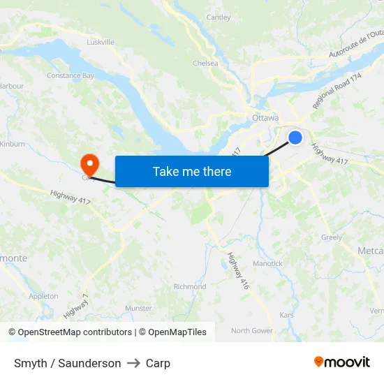 Smyth / Saunderson to Carp map
