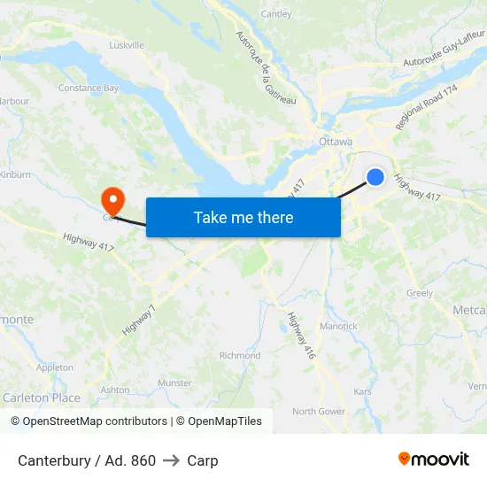 Canterbury / Ad. 860 to Carp map