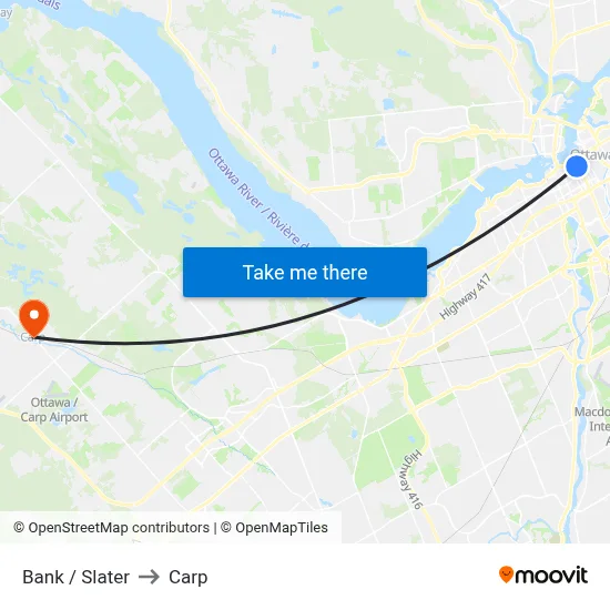 Bank / Slater to Carp map