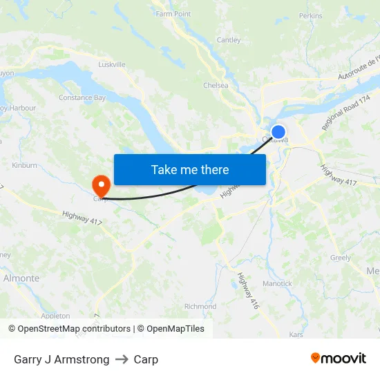 Garry J Armstrong to Carp map