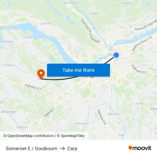 Somerset E / Goulbourn to Carp map