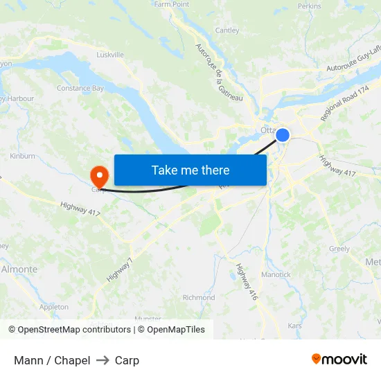 Mann / Chapel to Carp map