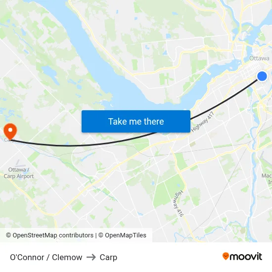 O'Connor / Clemow to Carp map