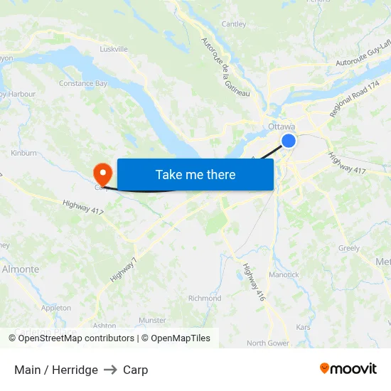 Main / Herridge to Carp map