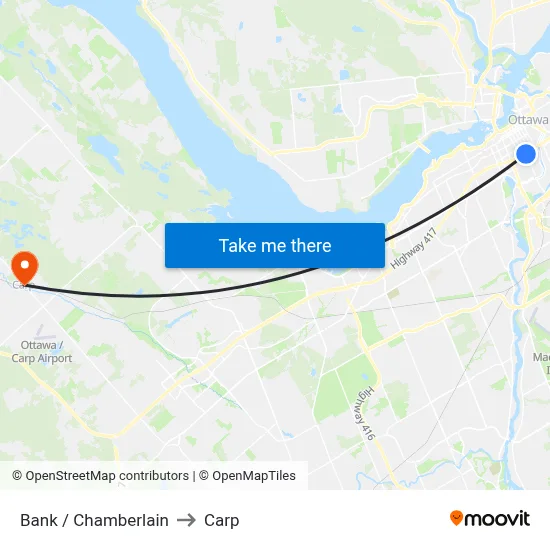 Bank / Chamberlain to Carp map