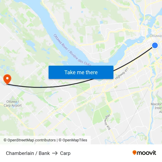 Chamberlain / Bank to Carp map