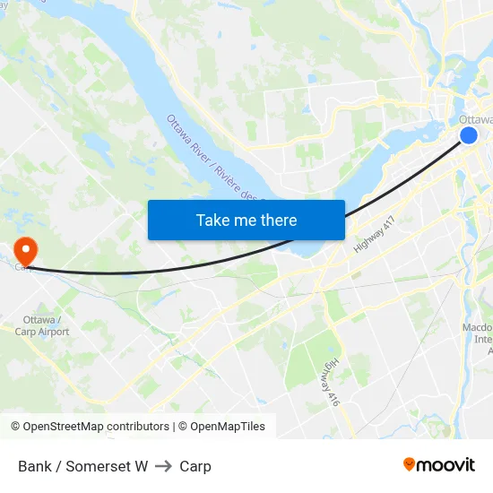 Bank / Somerset W to Carp map
