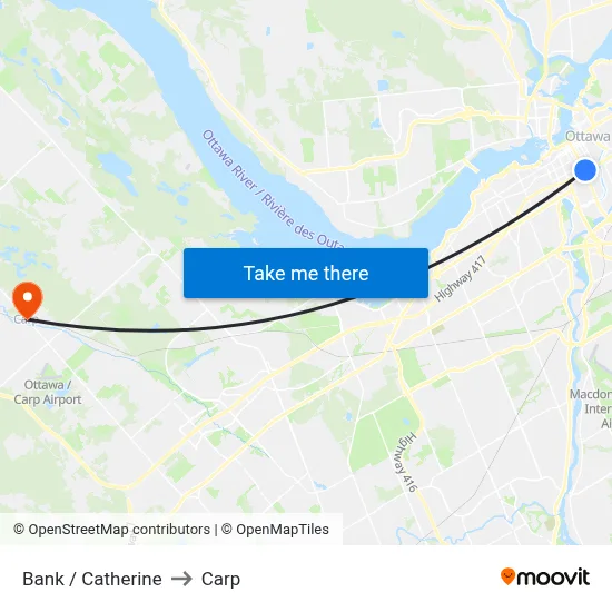Bank / Catherine to Carp map
