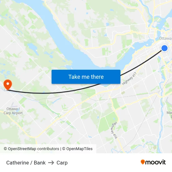 Catherine / Bank to Carp map